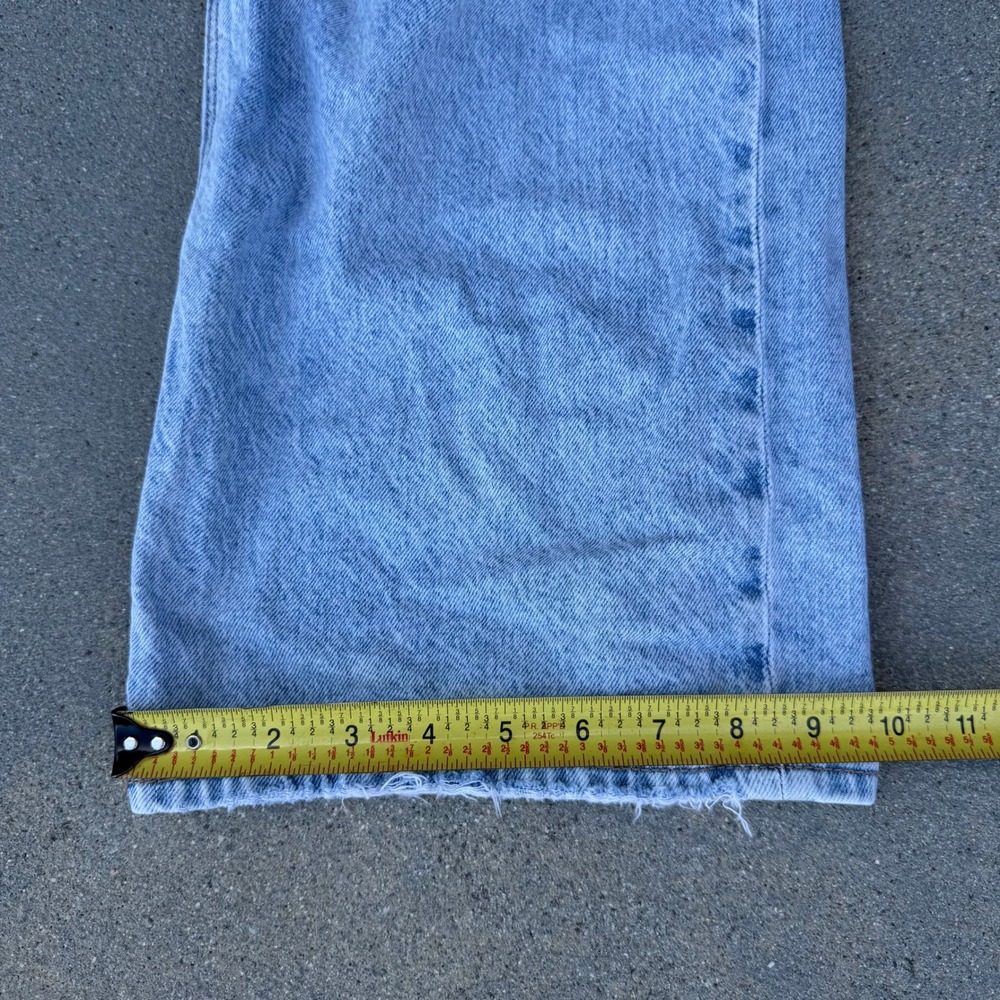 American Eagle Stovepipe Distressed Straight Leg Jeans Light Wash Size 14 - Picture 4 of 12